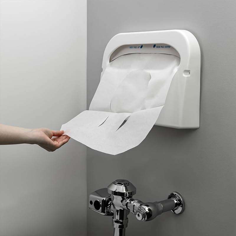 Hospeco Flushable Toilet Seat Covers - 1000 Pcs, 4 Packs of 250 - Disposable Paper Discreet Seats for Commercial Wall Dispenser, 16.75 x 14.25 Half-Fold, White - Image 7