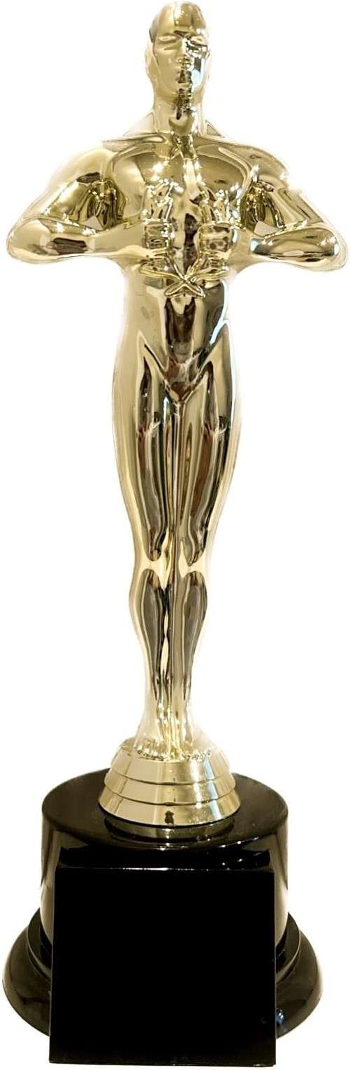 Achievement Gold Toned Award Trophy 10.625" with 4 Lines of Custom Text for Award Ceremonies, Party Favors, Theme Party, Birthday Party, Movie Night, Office Competition, or Classroom Prize - Image 3