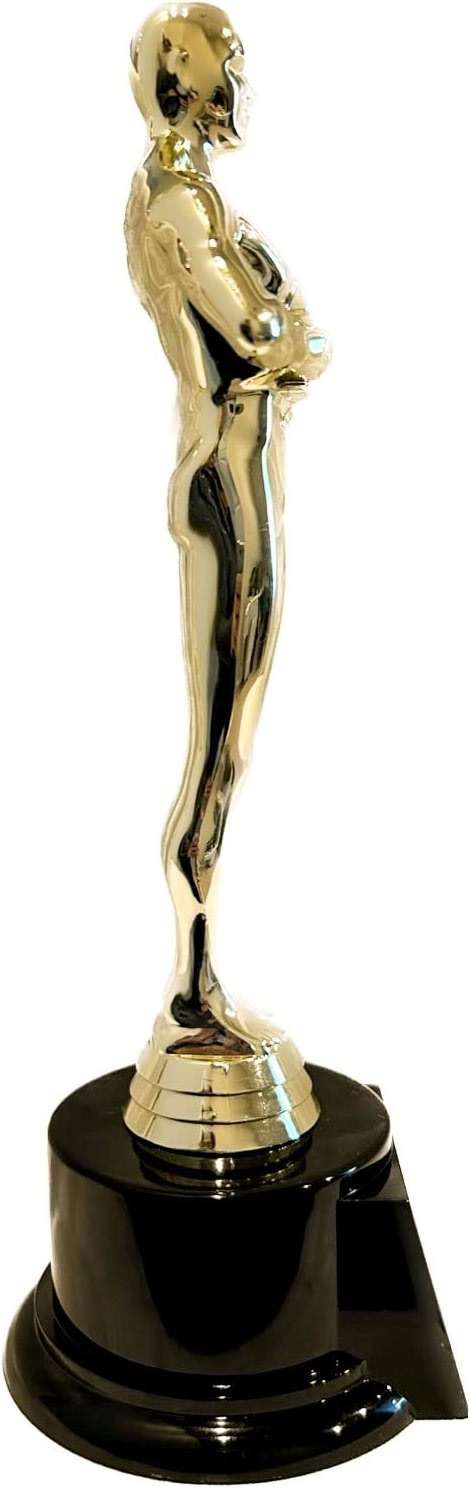 Achievement Gold Toned Award Trophy 10.625" with 4 Lines of Custom Text for Award Ceremonies, Party Favors, Theme Party, Birthday Party, Movie Night, Office Competition, or Classroom Prize - Image 4