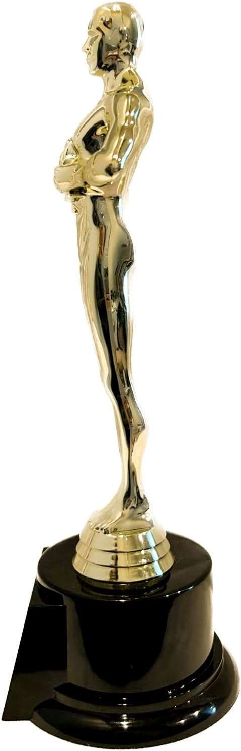 Achievement Gold Toned Award Trophy 10.625" with 4 Lines of Custom Text for Award Ceremonies, Party Favors, Theme Party, Birthday Party, Movie Night, Office Competition, or Classroom Prize - Image 6