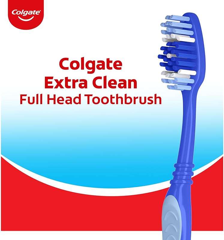 Colgate Extra Clean Toothbrush, Medium Toothbrush for Adults, 6 Pack - Image 2