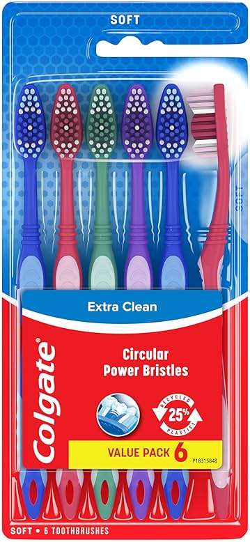 Colgate Extra Clean Toothbrush, Soft Toothbrush for Adults, 6 Count (Pack of 1) - Image 11