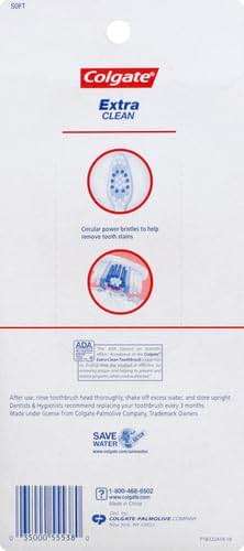Colgate Extra Clean Toothbrush, Soft Toothbrush for Adults, 6 Count (Pack of 1) - Image 3