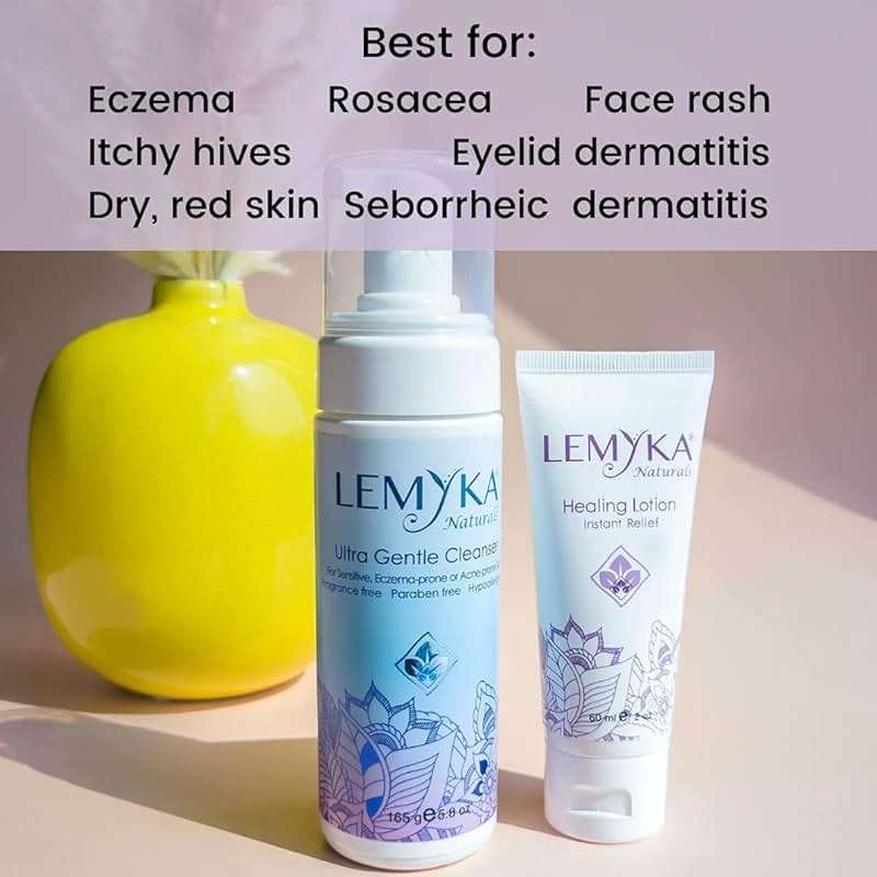 Rosacea cream -face redness relief facial rash lotion for eczema, psoriasis, hives, and dry skin, LEMYKA natural healing for babies and adults - Image 2