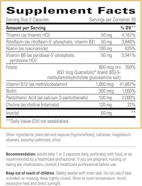 Integrative Therapeutics Active B-Complex - Cellular Energy & Heart Health Support with Vitamins B2, B6 & B12* - Supports Nervous & Immune Systems* - Third-Party Tested - 60 Capsules (30 Servings) - Image 2