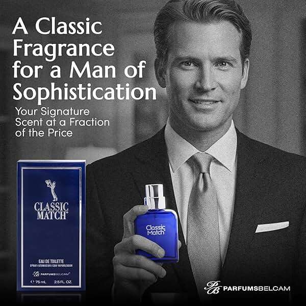 PB ParfumsBelcam Blue Classic Match Eau de Toilette Spray for Men – Modern Citrus Fougere Fragrance, Notes of Melon, Moss and Patchouli, Cologne Alternative, Signature Fragrance – 2.54 Fl Oz - Image 5