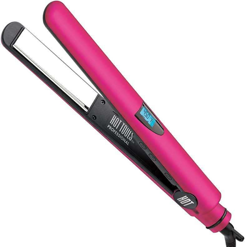 Hot Tools Pro Artist Titanium Digital Flat Iron | One Pass, Micro Shine Styles (1 in) - Image 1
