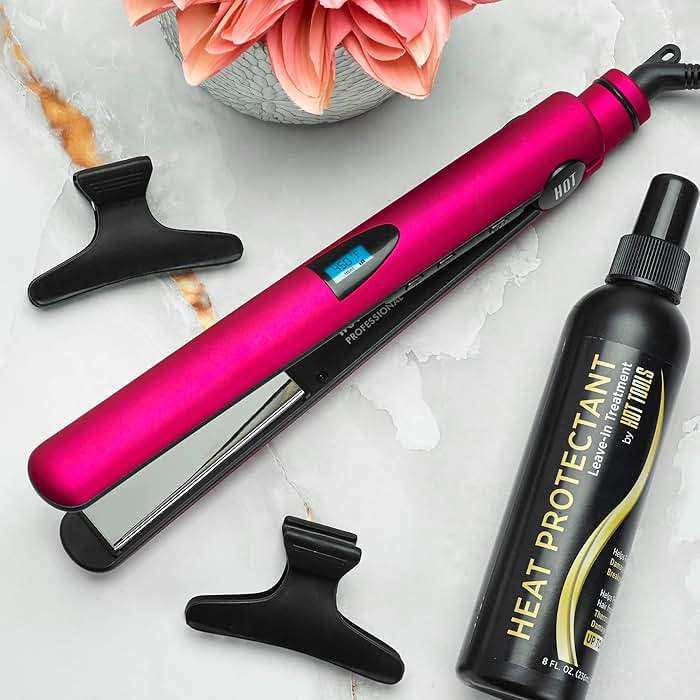 Hot Tools Pro Artist Titanium Digital Flat Iron | One Pass, Micro Shine Styles (1 in) - Image 5