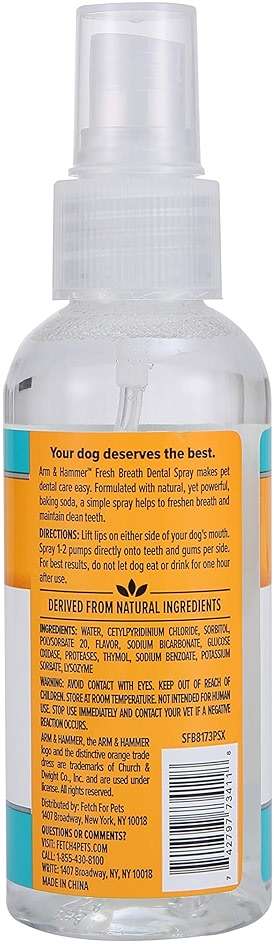 Arm & Hammer for Pets Dog Oral Care Spray, Mint Flavor Breath Freshener with Baking Soda for Brushless Plaque and Tartar Support, Easy Daily Dental Maintenance for Adult Dogs, 4 Fl Oz - Image 2