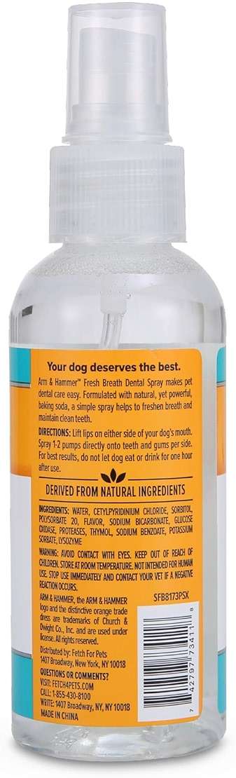 Arm & Hammer for Pets Dog Oral Care Spray, Mint Flavor Breath Freshener with Baking Soda for Brushless Plaque and Tartar Support, Easy Daily Dental Maintenance for Adult Dogs, 4 Fl Oz - Image 7