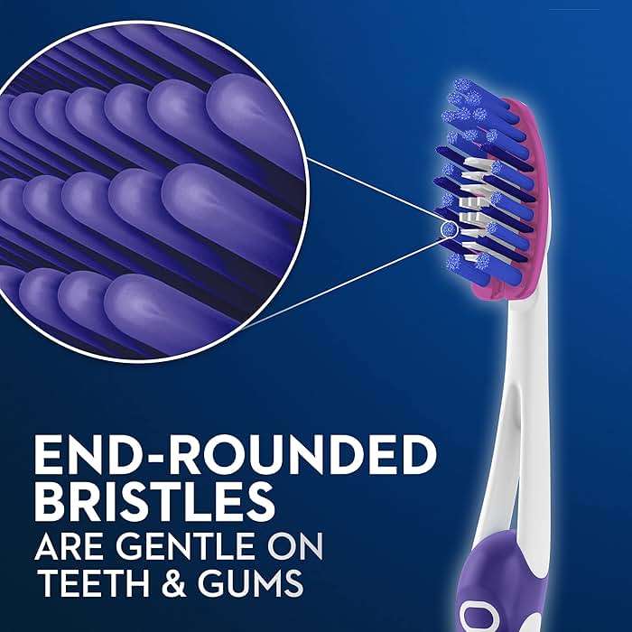 Oral-B 3D White Deep Stain Remover toothbrushes, 2 count toothbrush MEDIUM, Removes 90% of surface stains, whitens teeth, deep reach, removes plaque and stains tooth brush - Image 3