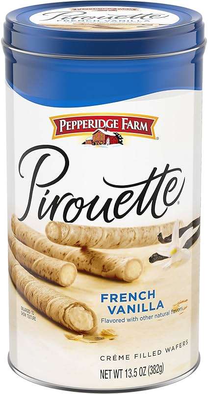 Pepperidge Farm Pirouette Cookies, French Vanilla Flavored Crème Filled Wafers, 13.5 Oz Tin - Image 1