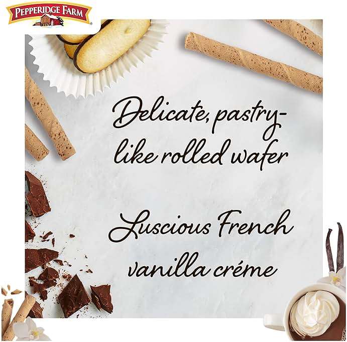 Pepperidge Farm Pirouette Cookies, French Vanilla Flavored Crème Filled Wafers, 13.5 Oz Tin - Image 4
