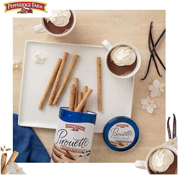 Pepperidge Farm Pirouette Cookies, French Vanilla Flavored Crème Filled Wafers, 13.5 Oz Tin - Image 5