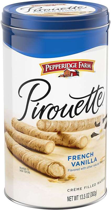 Pepperidge Farm Pirouette Cookies, French Vanilla Flavored Crème Filled Wafers, 13.5 Oz Tin - Image 8