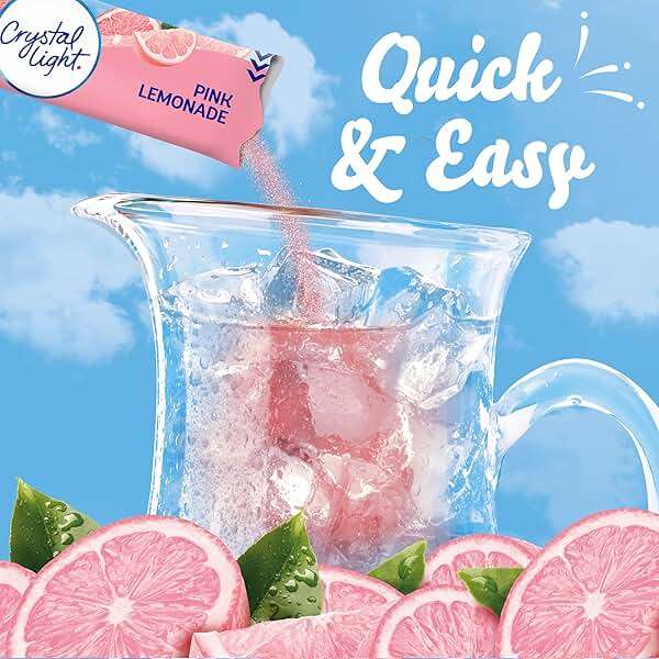 Crystal Light Drink Mix, 72 Pitcher Packets, for Flavorful Hydration and Shareable Refreshment, Pink Lemonade, Natural Flavor with other Natural Flavor, Zero Sugar, Low Calorie, 2.9 oz each box - Image 5