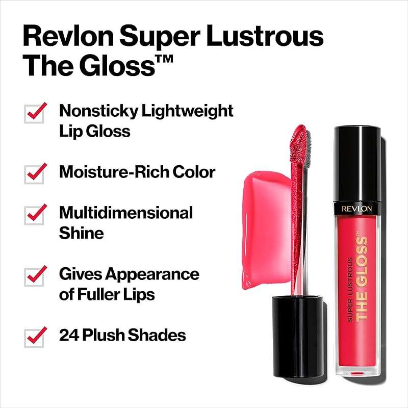 Revlon Super Lustrous Lip Gloss, Non-Sticky, Hydrating, High Shine Finish, 215 Super Natural, 0.13 oz - Image 3