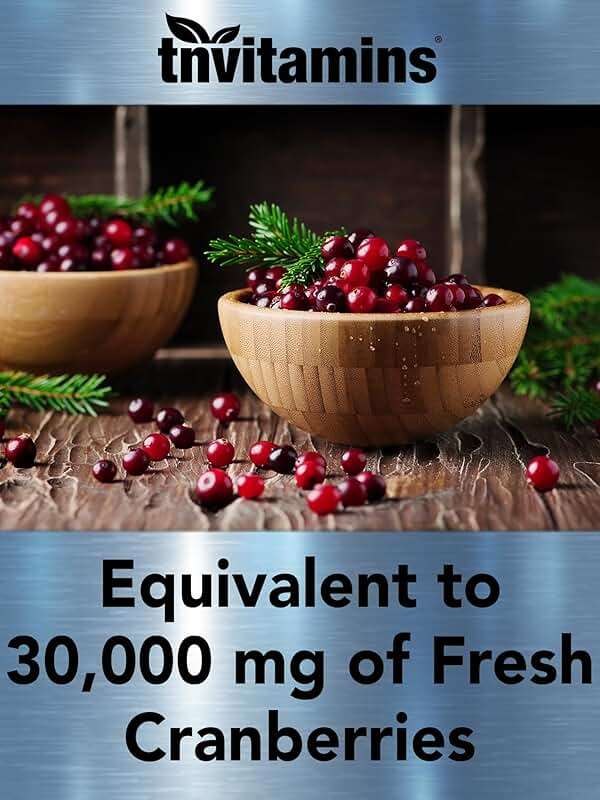 tnvitamins Cranberry Pills for Women & Men - 90 Capsules | Supports Urinary Tract Health* | Cranberry Concentrate Supplement | Bladder & Kidney Support* | Supports Women's Health* | Antioxidants - Image 7