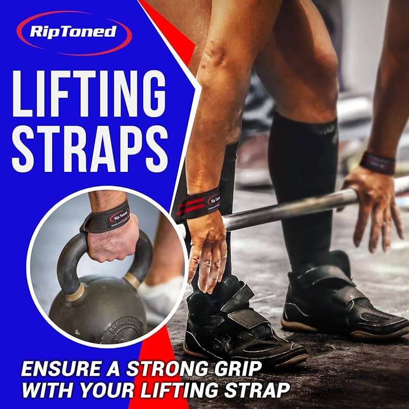 Rip Toned Performance Wrist Straps for Weightlifting – 23" Padded Lifting Straps for Men & Women – Cotton Gym Straps for Deadlifts, Strength Training, Bodybuilding & Powerlifting - Image 2