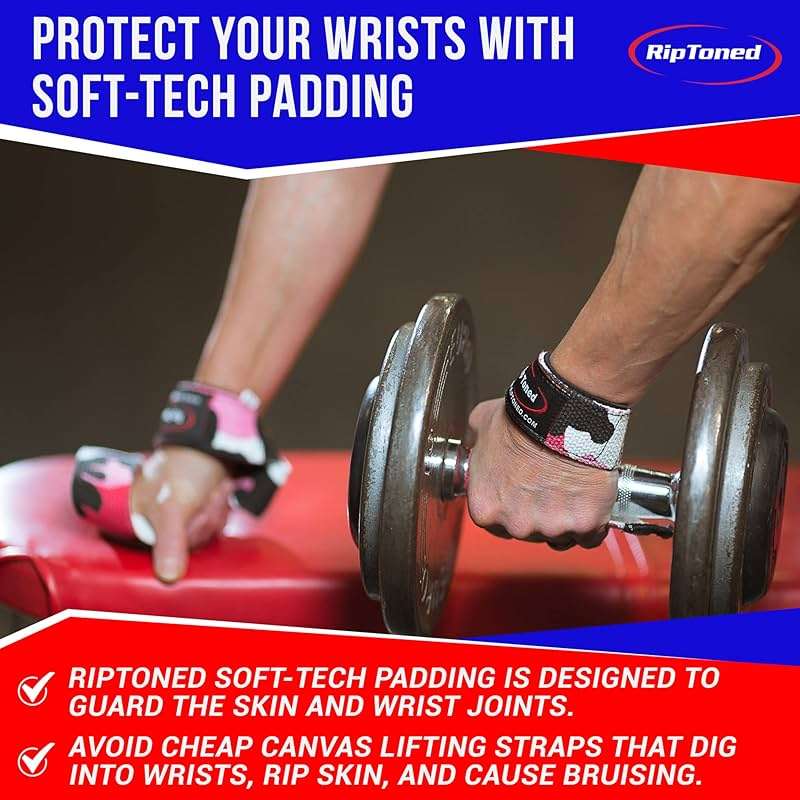 Rip Toned Performance Wrist Straps for Weightlifting – 23" Padded Lifting Straps for Men & Women – Cotton Gym Straps for Deadlifts, Strength Training, Bodybuilding & Powerlifting - Image 6