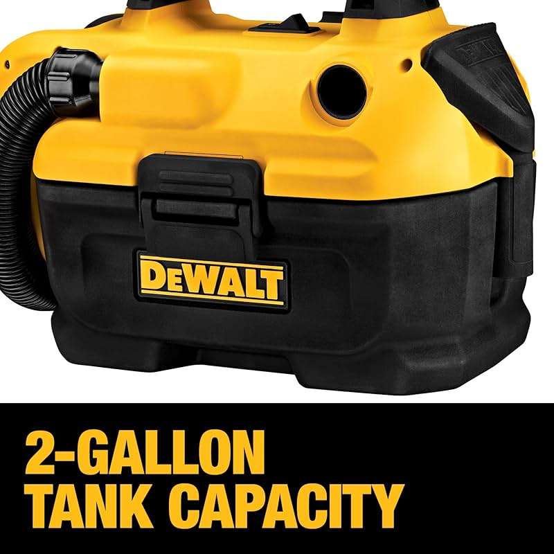 DEWALT 20V MAX Cordless Shop Vac, Wet Dry Vacuum Cleaner, Portable 2 Gallon Wet Dry Vac, Strong Suction Shop Vacuum with Hepa Filter, Tool Only (DCV580H) - Image 2