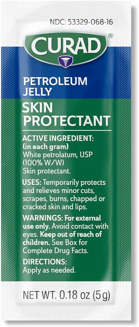 CURAD Petroleum Jelly Skin Protectant, Healing Ointment for Dry Cracked Skin, 144 Count Packets - Image 4