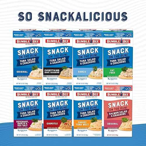 Bumble Bee Snack On The Run! Protein Pack, 8g per Box - Original Tuna Salad with Crackers Kit - Ready to Eat Easy-Open Can - Wild Caught MSC-Certified Tuna (Pack of 12) - Image 6
