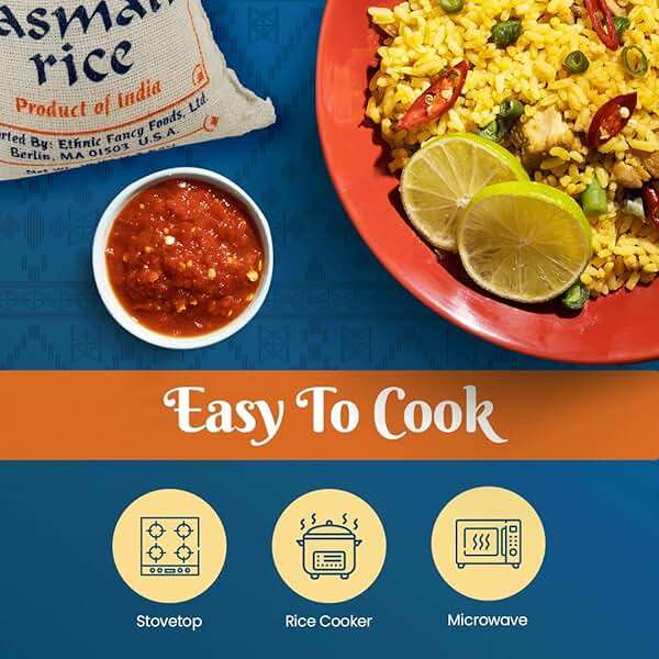 Bombay Market White Basmati Rice - Aromatic & Nutty Flavor Basmati Rice - Long Grain Rice Basmati (10 Pound Bag) - Image 5