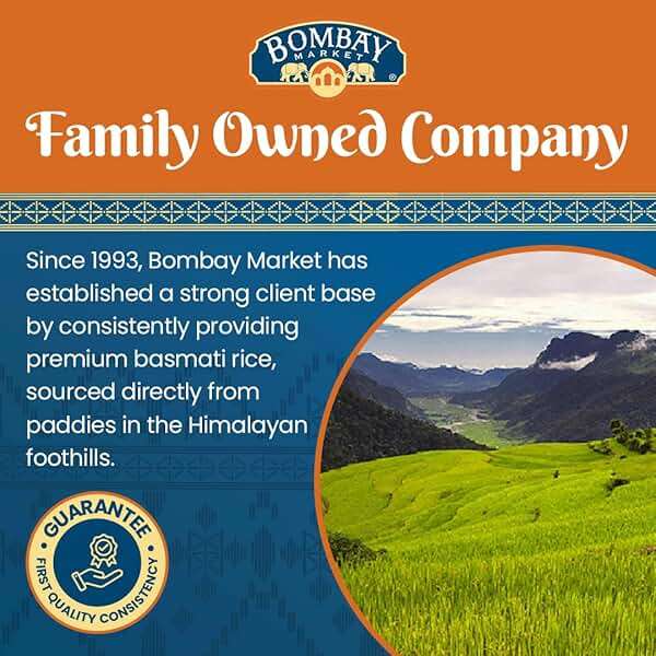 Bombay Market White Basmati Rice - Aromatic & Nutty Flavor Basmati Rice - Long Grain Rice Basmati (10 Pound Bag) - Image 7