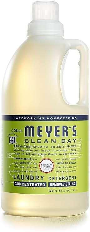 MRS. MEYER'S CLEAN DAY Liquid Laundry Detergent, Infused with Essential Oils, Lemon Verbena, 64 oz (64 Loads) - Image 1