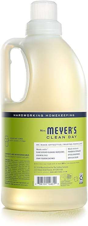 MRS. MEYER'S CLEAN DAY Liquid Laundry Detergent, Infused with Essential Oils, Lemon Verbena, 64 oz (64 Loads) - Image 2