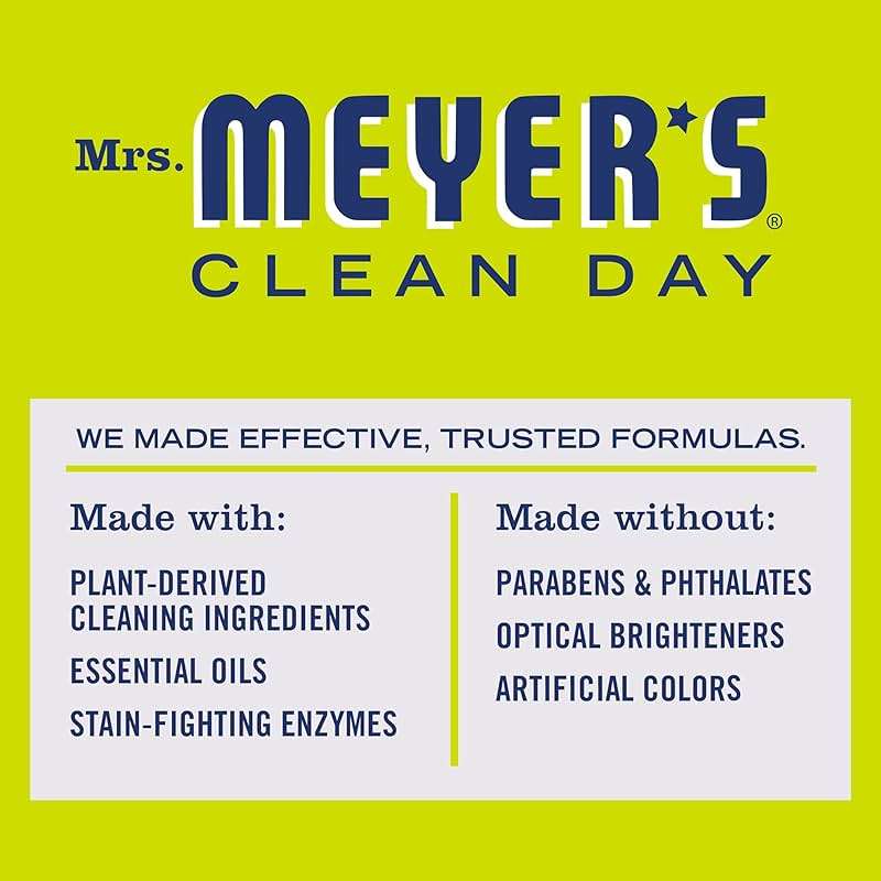 MRS. MEYER'S CLEAN DAY Liquid Laundry Detergent, Infused with Essential Oils, Lemon Verbena, 64 oz (64 Loads) - Image 4