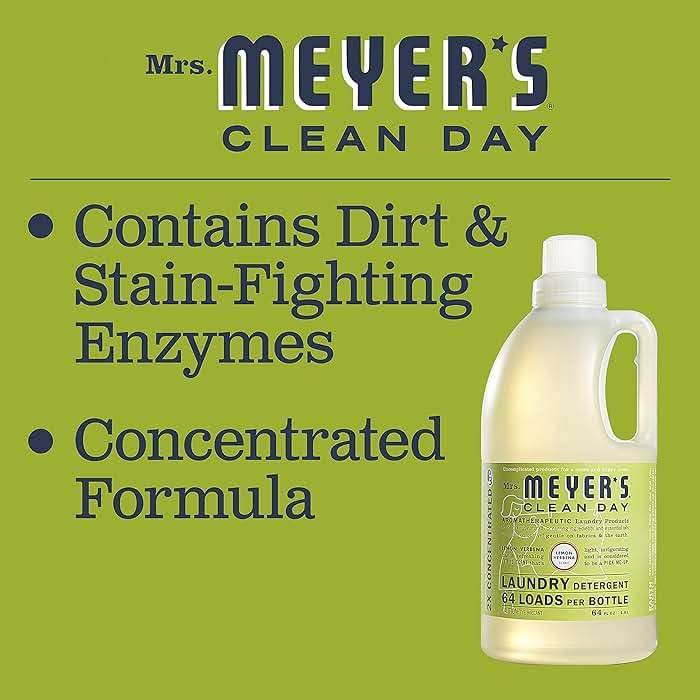 MRS. MEYER'S CLEAN DAY Liquid Laundry Detergent, Infused with Essential Oils, Lemon Verbena, 64 oz (64 Loads) - Image 5