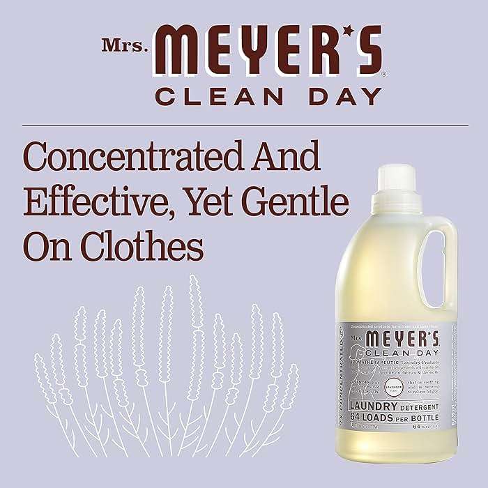 MRS. MEYER'S CLEAN DAY Liquid Laundry Detergent, Biodegradable Formula Infused with Essential Oils, Lavender, 64 oz (64 Loads) - Image 6