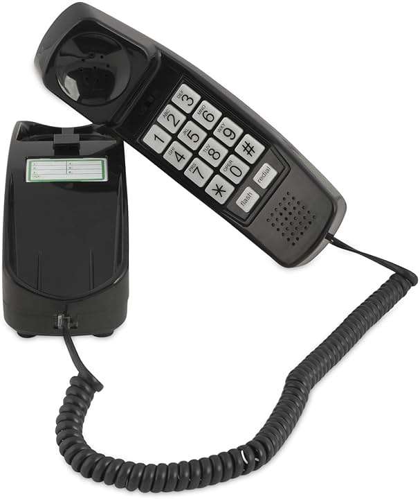 iSoHo Big Button Corded Phone for Seniors – Easy-to-Use Landline with Lighted Keypad, Ergonomic Handset & No Power Needed – Retro Home Phone for Elderly, Visually Impaired & Hard of Hearing, Black - Image 1