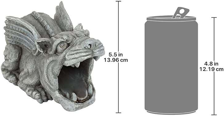 Design Toscano Roland the Gothic Gargoyle Gutter Guardian Rain Downspout Extension Outdoor Statue, 10 Inch Long, Cast Stone Resin, Grey Stone Finish - Image 3