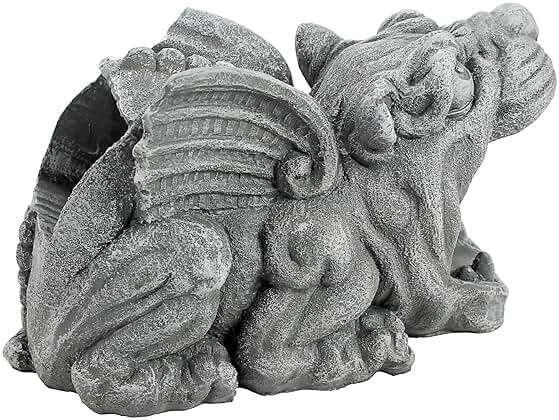 Design Toscano Roland the Gothic Gargoyle Gutter Guardian Rain Downspout Extension Outdoor Statue, 10 Inch Long, Cast Stone Resin, Grey Stone Finish - Image 4