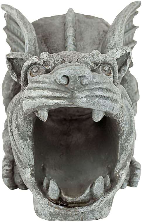 Design Toscano Roland the Gothic Gargoyle Gutter Guardian Rain Downspout Extension Outdoor Statue, 10 Inch Long, Cast Stone Resin, Grey Stone Finish - Image 5