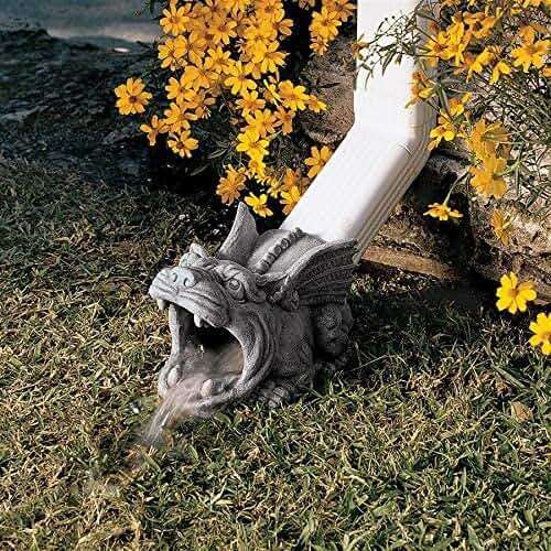 Design Toscano Roland the Gothic Gargoyle Gutter Guardian Rain Downspout Extension Outdoor Statue, 10 Inch Long, Cast Stone Resin, Grey Stone Finish - Image 10