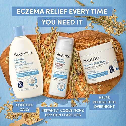 Aveeno Eczema Therapy Daily Moisturizing Body Cream for Sensitive Skin, Soothing Eczema Cream for Dry & Itchy Skin Relief, Colloidal Oatmeal & Ceramide, Steroid- & Fragrance-Free, 12 Oz - Image 6