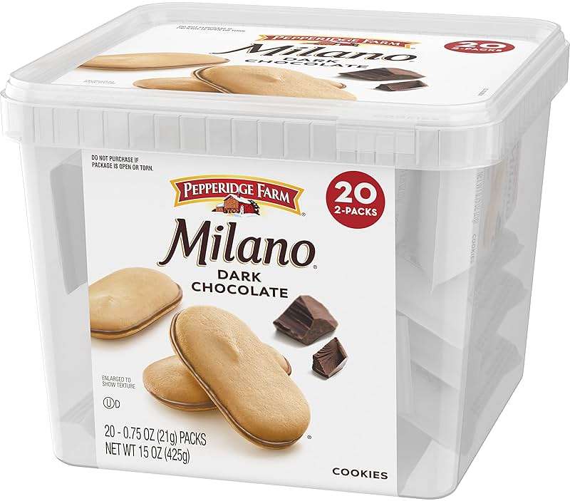 Pepperidge Farm Milano Cookies, Dark Chocolate, 20 Packs, 2 Cookies per Pack - Image 7