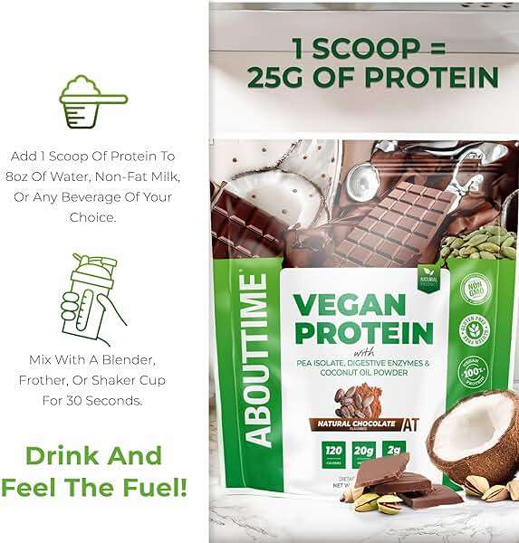 About Time Vegan Protein Powder 20g Chocolate, Natural Ingredients, Non-GMO, Plant Based, Gluten Free, Soy Free, Dairy Free, 32 Servings - Image 7