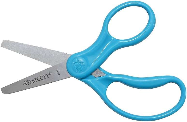 Westcott 15968 Right- and Left-Handed Scissors, Classic Kids' Scissors, Back to School, Classroom Supplies, Ages 4-8, 5-Inch Blunt Tip, Neon Blue - Image 5