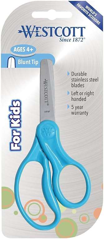 Westcott 15968 Right- and Left-Handed Scissors, Classic Kids' Scissors, Back to School, Classroom Supplies, Ages 4-8, 5-Inch Blunt Tip, Neon Blue - Image 6