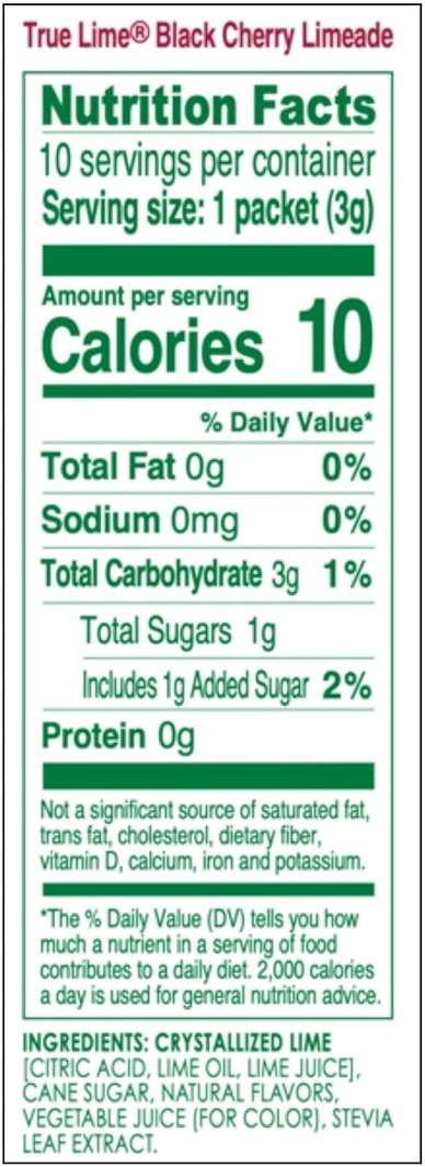 True Citrus Black Cherry Limeade Drink Mix, 1.06 OZ - Image 2