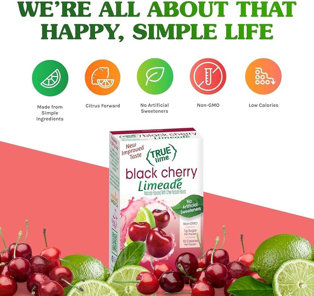 True Citrus Black Cherry Limeade Drink Mix, 1.06 OZ - Image 6