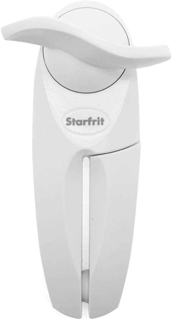 Starfrit Little Beaver Can Opener, Safe, Holds Lid and Leaves No Sharp Edges on Lid, Comfort Grip, 3-Year Warranty, White - Image 1