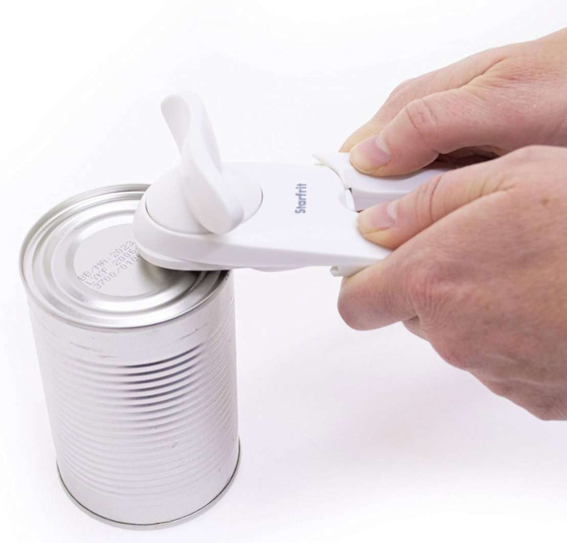 Starfrit Little Beaver Can Opener, Safe, Holds Lid and Leaves No Sharp Edges on Lid, Comfort Grip, 3-Year Warranty, White - Image 5