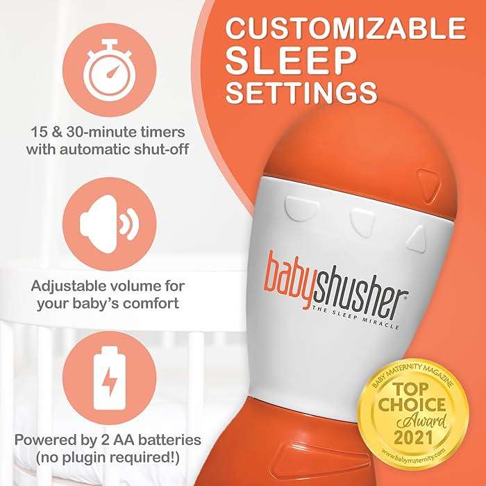 Baby Shusher Portable Sound Machine - Mom-Like 'Shh!' Sound for Baby, Sleeping Soother, Newborn Essentials for Crib, Battery Operated Hush, Travel Friendly, Shower & Registry Gift - 1 Count - Image 4