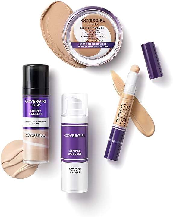 COVERGIRL Simply Ageless Instant Wrinkle Defying Foundation, SPF 28, Hyaluronic Complex & Vitamin C - 235 Medium Light, Pack of 1 - Image 5